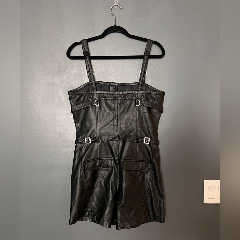 Free People - Harlin Black Vegan Leather One-Piece - Picture 7 of 9